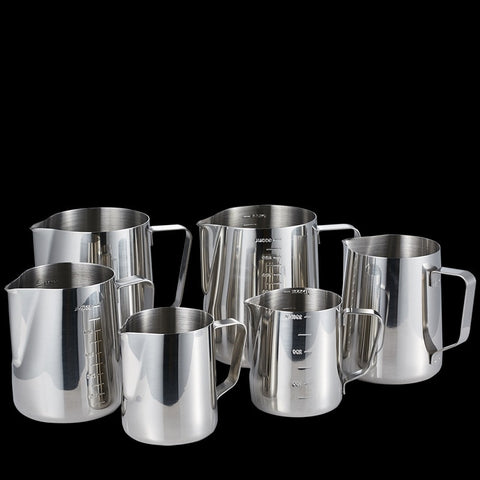 Stainless Steel Coffee Pull Cup Milk Foam Pot Milk Jug Measuring Cup Practical Kitchen Tool Scale Design Kitchen Scale Cup