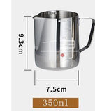 Stainless Steel Coffee Pull Cup Milk Foam Pot Milk Jug Measuring Cup Practical Kitchen Tool Scale Design Kitchen Scale Cup