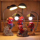 Avengers Spider-Man Night Light Resin Children's Bedroom LED Table Lamp Boutique Creative Gift Bedroom Home Decoration Light