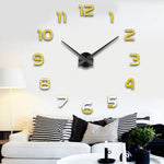 Fashion 3D big size wall clock mirror sticker DIY brief living room decor meetting room wall clock