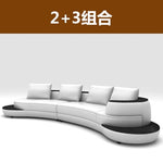 cow top grade real leather sofa sectional living room sofa corner home furniture couch arc shaped with solid wooden modern style