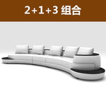 cow top grade real leather sofa sectional living room sofa corner home furniture couch arc shaped with solid wooden modern style