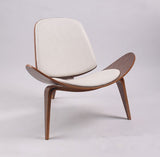 Hans Wegner Style Three-Legged Shell Chair Ash Plywood Black Faux Leather Living Room Furniture Modern Shell Chair Replica