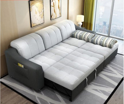 fabric sofa bed with storage living room furniture couch/ living room cloth sofa bed sectional corner modern functional headrest