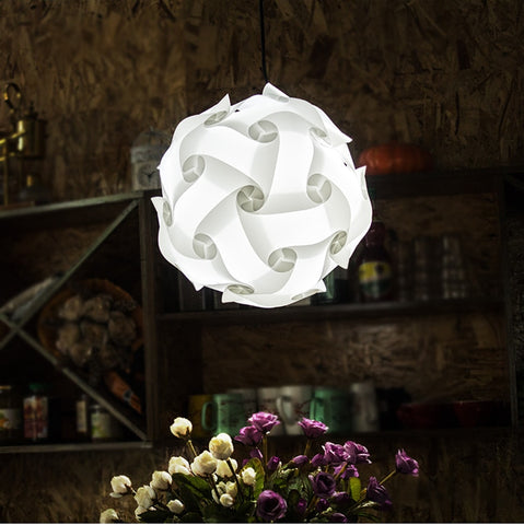 DIY Modern Ball Novelty IQ Jigsaw Lamp Puzzles Pendant Light + Power Cord and E27 Holder,Dia.25cm/30cm/40cm free shipping