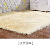 Artificial Wool Carpet Rectangle/Square garnish Faux Mat Seat Pad Plain Skin Fur Plain Fluffy Area Rugs Washable Home Textile