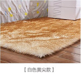 Artificial Wool Carpet Rectangle/Square garnish Faux Mat Seat Pad Plain Skin Fur Plain Fluffy Area Rugs Washable Home Textile