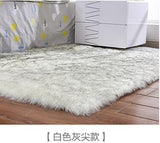 Artificial Wool Carpet Rectangle/Square garnish Faux Mat Seat Pad Plain Skin Fur Plain Fluffy Area Rugs Washable Home Textile