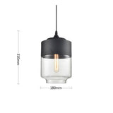 Metal Industrial Glass Pendant Light Black Loft Bar Counter Dining Room Personality Creative Glass Ceiling Hanging Lamp