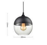 Metal Industrial Glass Pendant Light Black Loft Bar Counter Dining Room Personality Creative Glass Ceiling Hanging Lamp