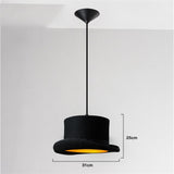 Modern Black LED E27 Pendant Lights Magician Fabric Bowler Tall Hat Pendant Lamps Lighting Clothing Store Decoration Fixtures