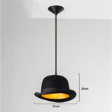 Modern Black LED E27 Pendant Lights Magician Fabric Bowler Tall Hat Pendant Lamps Lighting Clothing Store Decoration Fixtures