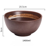 KINGLANG Japanese Style Classical Ceramic Blue And White Kitchen Rice Bowl Big Ramen Soup Bowl Spoon Small Tea Tableware