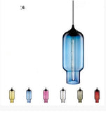 Artpad Multi Color Stained Clear Glass Pendant Light Lamp for Dining Room Bar Coffee Hotel Restaurant Lighting LED Hanging Light