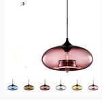 Artpad Multi Color Stained Clear Glass Pendant Light Lamp for Dining Room Bar Coffee Hotel Restaurant Lighting LED Hanging Light