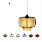 Artpad Multi Color Stained Clear Glass Pendant Light Lamp for Dining Room Bar Coffee Hotel Restaurant Lighting LED Hanging Light