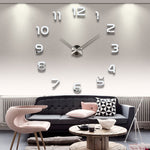 2019  Free Shipping New Clock Watch Wall Clocks Horloge 3d Diy Acrylic Mirror Stickers Home Decoration Living Room Quartz Needle