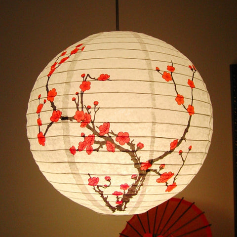 35cm Paper Lantern Plum Blossom Round Lampshade Party Wedding Restaurant Home Decoration Chinese Oriental Style Light