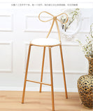 Quality Metal Chair Fashion Nordic Bar Leisure Stool Modern Make Up Chair Dining Chair with Bow Shape Backrest with Foam Sponge