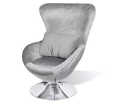 VidaXL Silver Foil Shaped Chair 360 ° Rotated Living Room Chairs With A Removable Seat Cushion Suitable For Home Office