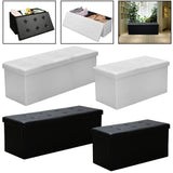 Black/White Chair Storage box Storage Stool foldable Bench Stuhl removable lid space saving Waterproof Sillas PVC leather Chairs