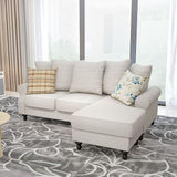 Panana Fabric Corner Sofa With Reversible Chaise Lounge Sofa Chair Washable Clothes + Pillows