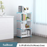 Multilayer Simple Assembled Bookshelf Corner Closet Sundries Book Storage Organizer Easy Moving Shelf Bookcase Kids Home Decor
