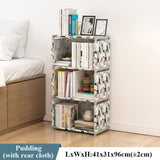 Multilayer Simple Assembled Bookshelf Corner Closet Sundries Book Storage Organizer Easy Moving Shelf Bookcase Kids Home Decor