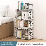 Multilayer Simple Assembled Bookshelf Corner Closet Sundries Book Storage Organizer Easy Moving Shelf Bookcase Kids Home Decor