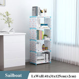 Multilayer Simple Assembled Bookshelf Corner Closet Sundries Book Storage Organizer Easy Moving Shelf Bookcase Kids Home Decor