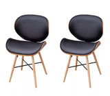 Vidaxl 2 Pcs Living Room Chairs Comfortable Leisure Chair High Quality Artificial Leather Home Decorative Black Seat