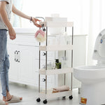 Bathroom Quilted Storage Rack Four Layers Kitchen Narrow Cabinet Living Room Foor-standing Gap Shelf Home Furniture