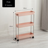 Bathroom Quilted Storage Rack Four Layers Kitchen Narrow Cabinet Living Room Foor-standing Gap Shelf Home Furniture