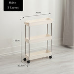 Bathroom Quilted Storage Rack Four Layers Kitchen Narrow Cabinet Living Room Foor-standing Gap Shelf Home Furniture