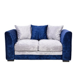 Panana Crushed Velvet Fabric Sofa set /3 Seater/ 2 Seater Blue & Silver Home Livingroom Furnitures with Pillows Fast Delivery