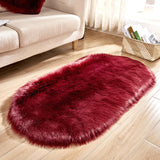 80*180cm Oval Fur Faux Artificial Sheepskin Carpet Washable Seat Pad Fluffy Rugs Hairy Wool Soft Warm Carpets For Living Room