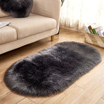 80*180cm Oval Fur Faux Artificial Sheepskin Carpet Washable Seat Pad Fluffy Rugs Hairy Wool Soft Warm Carpets For Living Room