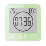 Waterproof LCD Digital Wall Clock Shower Suction Wall Stand Alarm Timer Temperature Humidity Bath Weather Station for Home