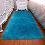 Long Hair Solid Carpet  Living Room Deco Artificial Skin Rectangle Fluffy Mat Pad Anti-Slip Chair Sofa Cover Plain Area Rugs