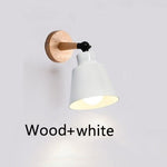 Nordic Wood Wall Lights Bedroom Beside LED Lights Macaroon Modern E27 Wall Lamps LED Restaurant Bar Lighting