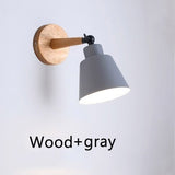 Nordic Wood Wall Lights Bedroom Beside LED Lights Macaroon Modern E27 Wall Lamps LED Restaurant Bar Lighting