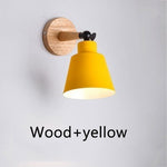 Nordic Wood Wall Lights Bedroom Beside LED Lights Macaroon Modern E27 Wall Lamps LED Restaurant Bar Lighting