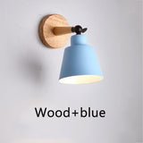 Nordic Wood Wall Lights Bedroom Beside LED Lights Macaroon Modern E27 Wall Lamps LED Restaurant Bar Lighting