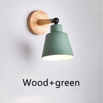 Nordic Wood Wall Lights Bedroom Beside LED Lights Macaroon Modern E27 Wall Lamps LED Restaurant Bar Lighting