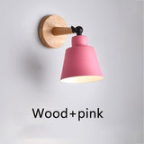 Nordic Wood Wall Lights Bedroom Beside LED Lights Macaroon Modern E27 Wall Lamps LED Restaurant Bar Lighting